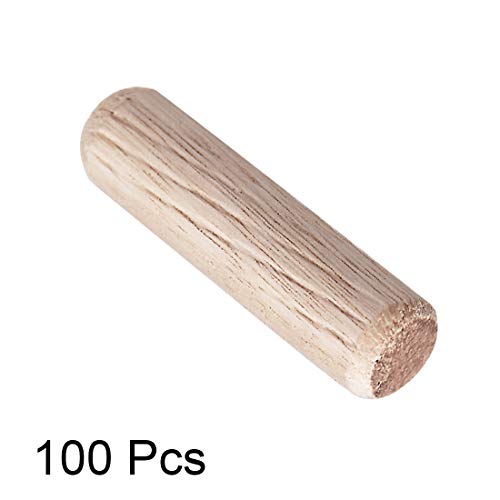 uxcell 0.31"x1.18"(8x30mm) Wooden Dowel Pin Wood Kiln Dried Fluted Beveled Hardwood 100pcs uxcell