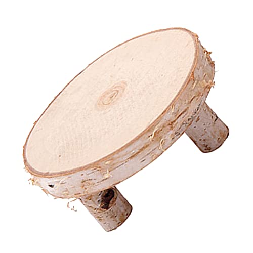 PartyKindom 1Pc Solid Wood Ornaments Candle Holder Wood Slice Table Fruit Tray Cake Stand Wooden Serving Tray Potted Plant DIY Unfinished Wooden PartyKindom