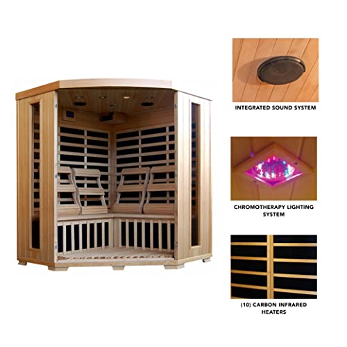 HeatWave BSA2420 4 Person Hemlock Carbon Infrared Sauna Blue Wave