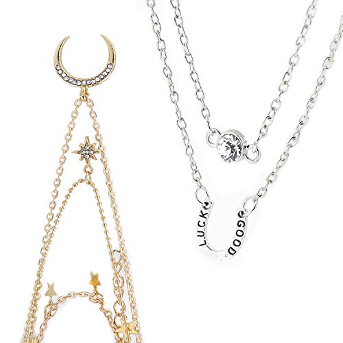 AROIC 20 PCS Pendant Necklace with 14 PCS Gold,6 PCS Sliver,20 styles of necklaces for Women Girls Jewelry Fashion and Valentine Birthday Party Gift AROIC