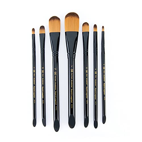 Majestic Royal & Langnickel Filbert and Oval Wash Artist Brush Set, 7-Piece Majestic