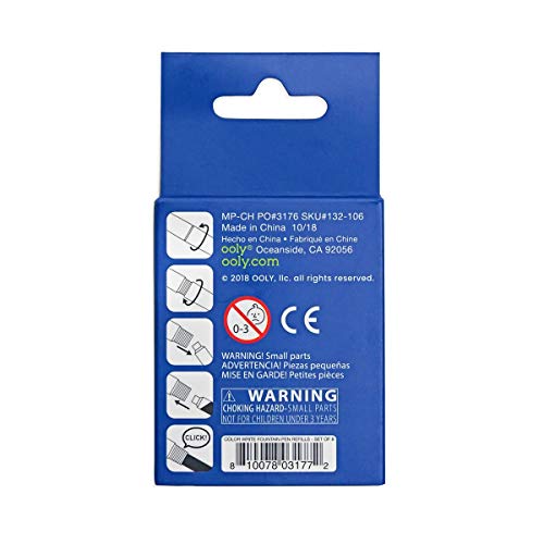 OOLY, Color Write, Fountain Pens Colored Ink Refills, Set of 8, Ooly Fountain Pen Refill Pack, Set of 8 Premium Colors, Great Cartridges for Writing, Ooly