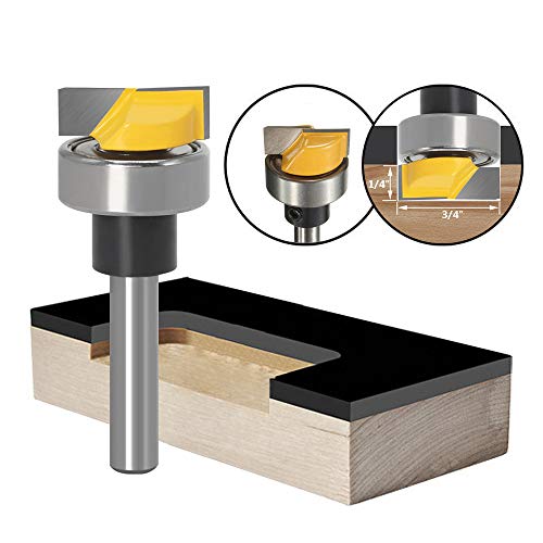 Yakamoz 1/4 Inch Shank Template Router Bit Bearing Flush Trim Hinge Mortising Plunge Router Cutter Woodworking Milling Tool YAKAMOZ