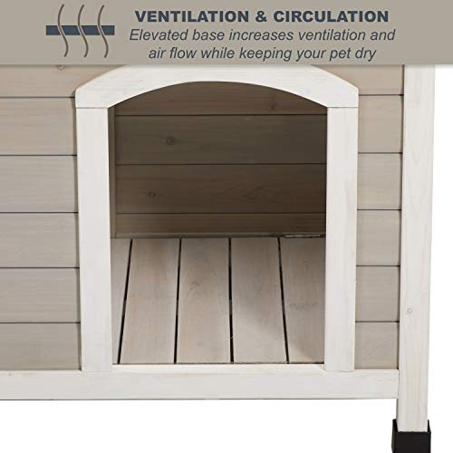 Midwest Homes for Pets Eilio Folding Outdoor Wood Dog House, No Tools Required for Assembly | Dog House Ideal for Large Dog Breeds, Beige (12EWDH-L) MidWest Homes for Pets