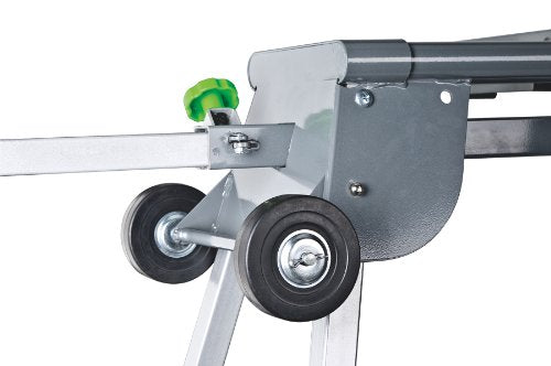 Genesis GMSS400W Universal Heavy-Duty Folding Miter Saw Stand with Quick-Release Mounting Brackets, Tool-Free Adjustment, Wheels, and All-Steel Genesis