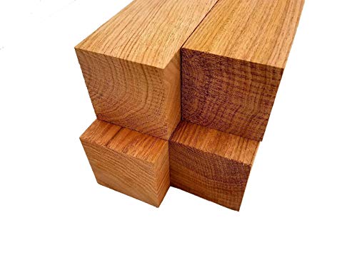 Butternut Carving Blocks Lumber Turning Squares - 2" x 2" (4 Pcs) (2" x 2" x 12") Barrington Hardwoods