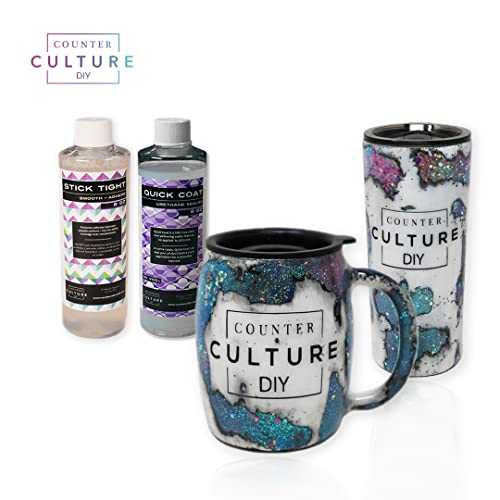 Counter Culture DIY Clear Quick Coat Sealer for Resin Art, 8 oz Bottle, Epoxy Supplies for Coating & Casting, Tumblers, Keychains, Jewelry, No VOC Counter Culture DIY