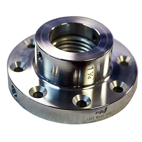 Easy Wood Tools 3-1/2" Diameter with 1-1/4" - 8 TPI (F635) Bright Aluminum Faceplate Easy Wood Tools