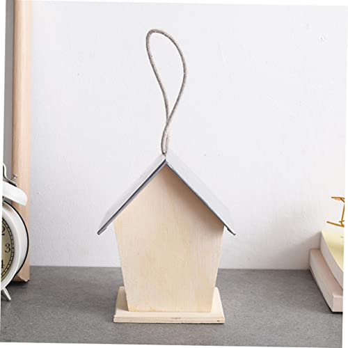 Yardenfun Outdoor Bird House Garden Hanging Bird Nest DIY Painting Bird House Birdhouse to Paint Craft Wood Bird House Unfinished Wood Birdhouse Bird Yardenfun