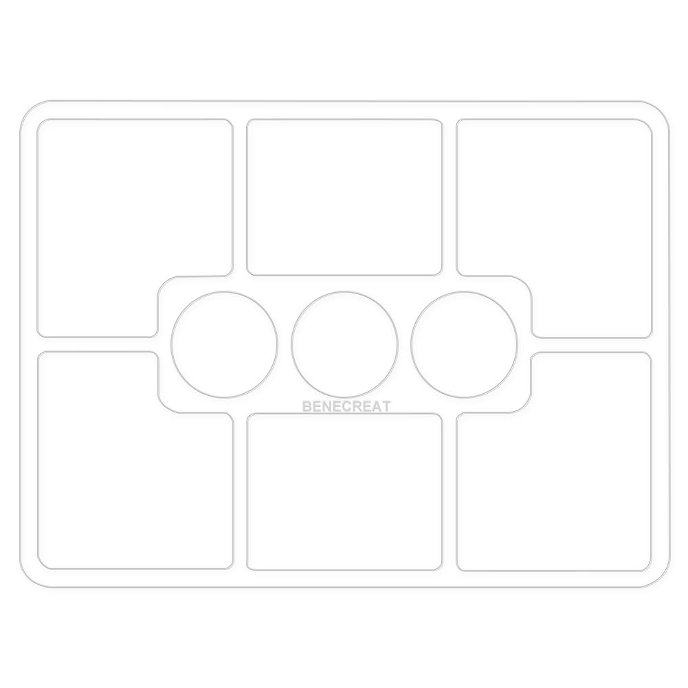 BENECREAT 9 Pocket Acrylic Valet Tray Router Templates for Woodworking 15×11.2×0.2inch Clear Router Inlay Template Rectangle Acrylic Router Jig DIY BENECREAT
