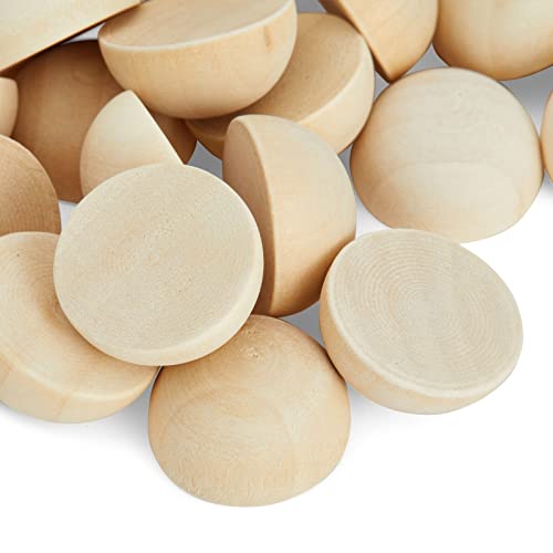 Juvale 100 Pack Half Wooden Spheres for Crafts, 1-Inch Split Wood Balls for Home Decor, Gnome Noses Juvale