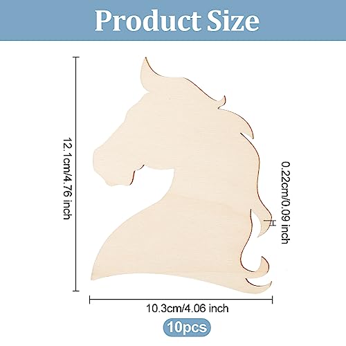 OLYCRAFT 10pcs Unfinished Wood Horse Blank Wood Slices Horse Shape Wooden Pieces Unfinished Blank Slices Natural Wood Cutouts for DIY Project OLYCRAFT