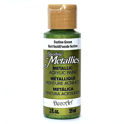 DecoArt Dazzling Metallics 2-Ounce Festive Green Acrylic Paint DecoArt