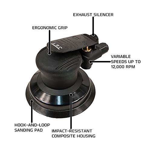 JET 5-Inch Random Orbital Palm Sander, 12000 RPM (JAT-730) Jet