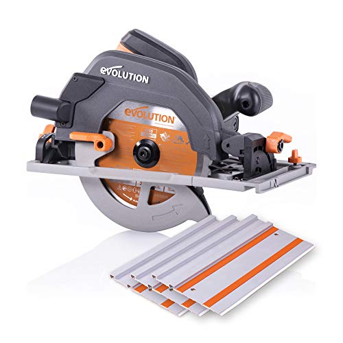 Evolution Power Tools R185CCSX Multi-Material Circular Track Saw Kit with 40" Track Included, TCT Blade Included, Cuts Wood, Plastic, Metal & More, Evolution
