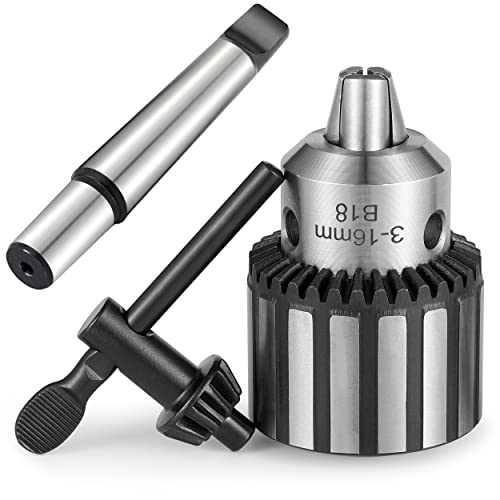 Eumtenr Heavy Duty 5/8" Drill Chuck with K32 Chuck Key and MT2 Shank | #2 Morse Taper Arbor - WoodArtSupply