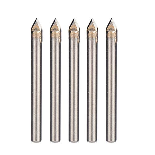 HUHAO 5PCS 60 Degree Router Bits CNC Engraving Router Bit 3D Pyramid Stone Engraving Bits Carving V Bit with 1/4 Shank Router Bit for Stone HUHAO
