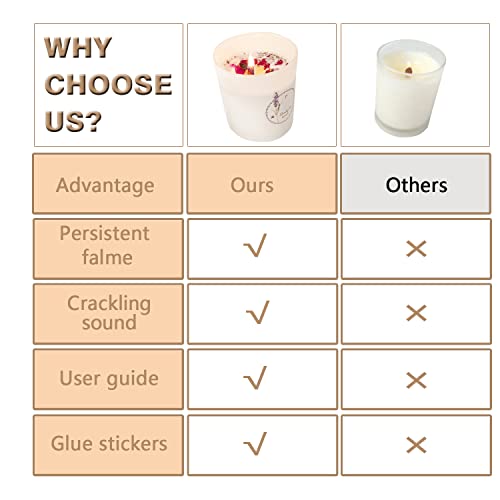 250 Pcs Wooden Candle Wicks Wicks Stickers 5.1 X 0.5 Inch 100 Natural Candle Wood Wicks 49-51 pcs Stand Candle Cores for DIY Candle Making Craft Phinicco