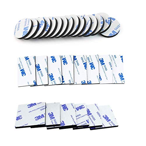 Double Sided Foam Tape Strong Pad Mounting,Black Self-Adhesive Tape Include Square Round and Rectangular(60Pcs) Tstfadac