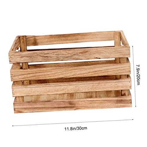 Garneck 1pc Wooden Storage Box Display Basket Storage Bins Bamboo Storage Cabinet Wooden Barrel Planter Unfinished Crates for Craft Wooden Key Garneck