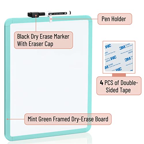 Mr. Pen- Dry Erase Board, 14” x 11” with a Black Dry Erase Marker, Mint Green Frame, Small White Board Dry Erase, Dry Erase Board Small Dry Erase Mr. Pen