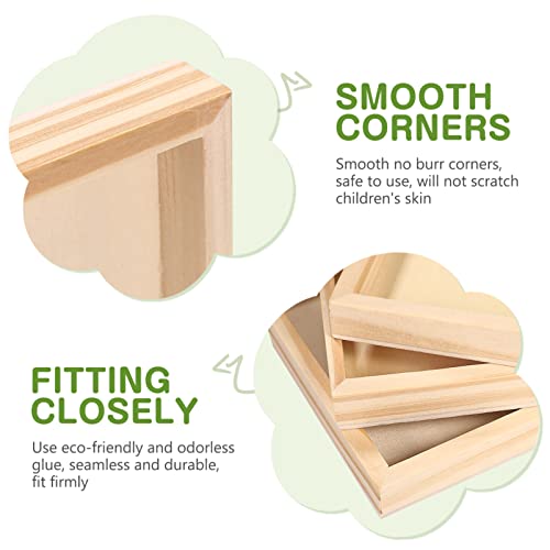 BESPORTBLE 4.7 x 4.7 in Wooden Trays, 6 Pack Square Serving Boxes - Unfinished Small Wood Serving Tray for Montessori Materials, Crafts to Paint BESPORTBLE