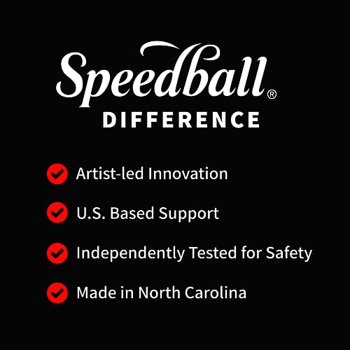 Speedball Water-Soluble Block Printing Ink Starter Set, 4-Color Set, 1.25-Ounce Tubes Speedball