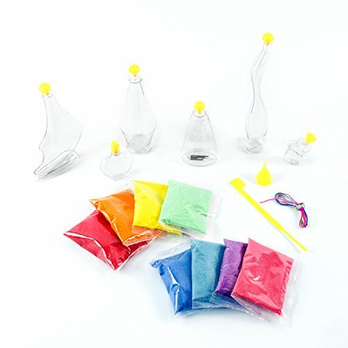 Made By Me Create Your Own Sand Art by Horizon Group Usa, DIY Kit Includes 4 Sand Bottles & 2 Pendent Bottles with 8 Bright Colors, Designing Tool & Made By Me