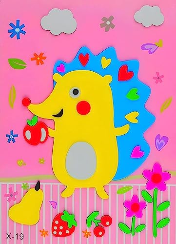 motoeye 20pcs 3D EVA Foam Sticker Puzzle Game DIY Cartoon Animal Learning Education Toys for Toddler Kids Art Craft Kits (kidslove A) motoeye