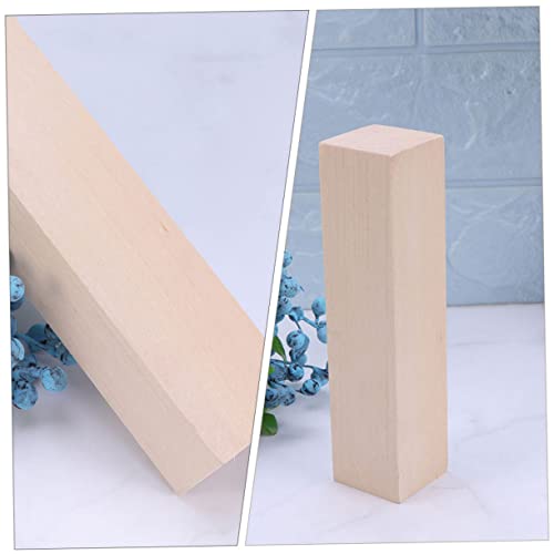 EXCEART 10 Pcs Carved Wooden Strips Wooden Whittling Kit Unfinished Wood Blocks Home Depot Unfinished Wood Blocks for Crafts Wood Squrae Sticks EXCEART