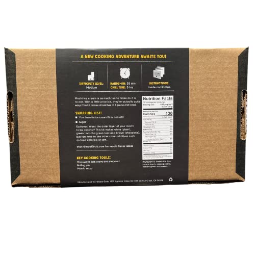 Global Grub DIY Mochi Ice Cream Kit - Mochi Kit Includes Sweet Rice Flour, Potato Starch, Matcha Powder, Cocoa Powder, Ice Cream Mochi Maker, Dough Global Grub