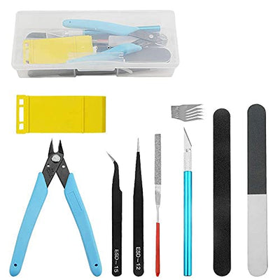 BXQINLENX Professional 9 PCS Gundam Model Tools Kit Modeler Basic Tools Craft Set Hobby Building Tools Kit for Gundam Car Model Building Repairing