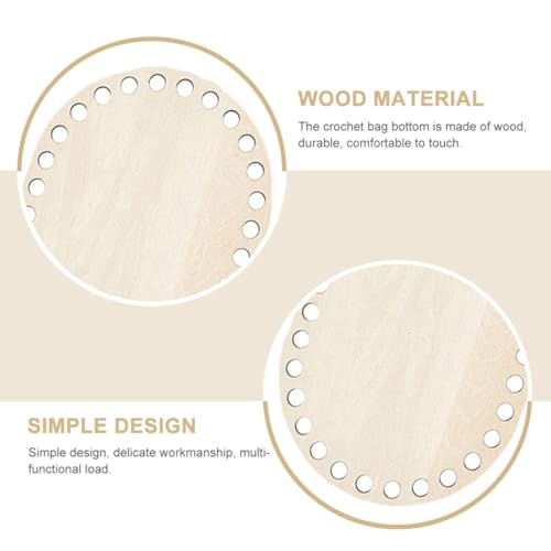 STOBOK 3pcs Wooden Basket Bottoms for Knitting Wooden Basket Bottom Basket Bottom for Crochet for Crochet Unfinished Wooden Round Weaving Knitting STOBOK