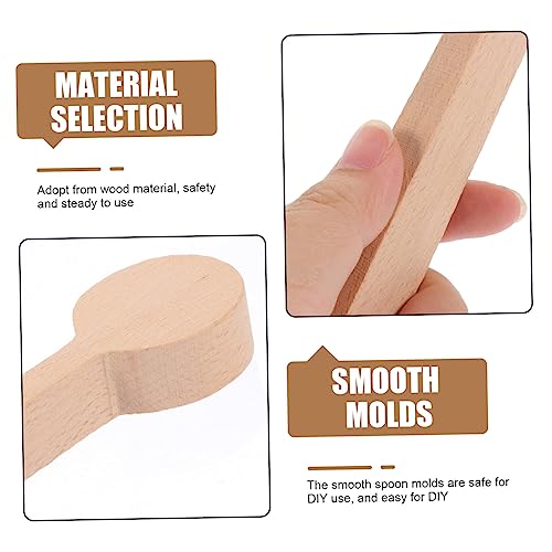 COHEALI 4pcs Unfinished Wooden Spoon Carving Spoons Blank Wood Whittling Kit Spoon Condiments Spoons Spoon Whittler Handmade Tableware Unfinished COHEALI