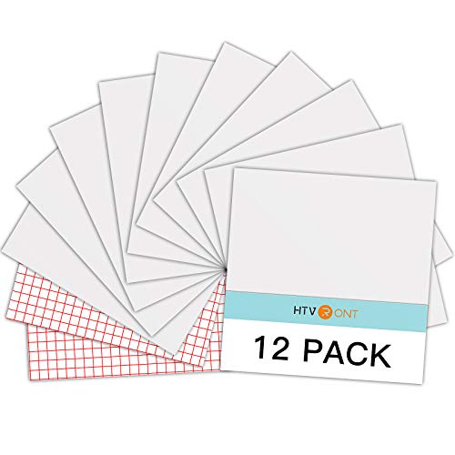 HTVRONT White Permanent Vinyl, 12 Pack White Vinyl for Cricut - 10 White Vinyl Sheets 12" x 12" & 2 Transfer Tape Sheets for Party Decoration, HTVRONT