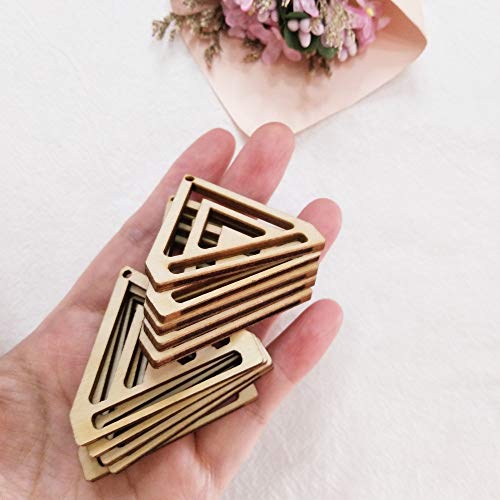 30PCS Chevron Triangle Earring Wood Findings,DIY Wood Blank Chevron Earring Hoops for Macrame (1.5") ACFENG