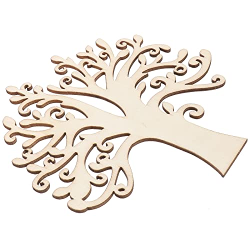 BESPORTBLE 10pcs Thankful Wood Tree Shape Ornaments Unfinished Family Tree Cutouts Unfinished Wood Cutout Stencils for Painting on Wood Unfinished BESPORTBLE