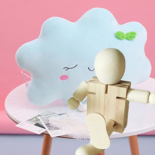 Kisangel 5pcs White Embryo Robot Wooden peg Doll Kids Painting Art Crafts Unfinished Robot Wood Doll Figures Unfinished Wooden Toys Mini Toy Wooden Kisangel