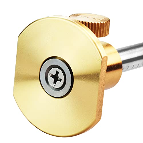 Wheel Marking Gauge Kit with 2 Extra Cutter Wheels and Screws, Small Anti Roll Brass Head, Metric Micro Adjuster Ruler, Woodworking Tools Scriber for MKC