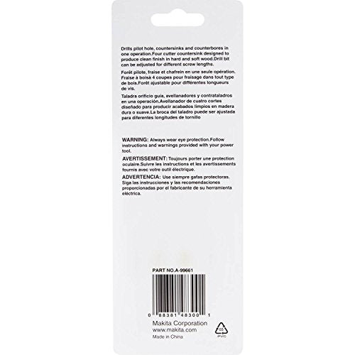 Makita A-99661 3 Pc. Countersink with Drill Bit Set with Hex Wrench Makita