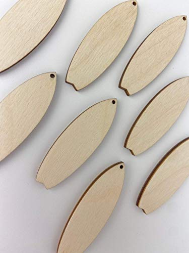 ALL SIZES BULK (12pc to 48pc) Unfinished Wood Laser Cutout Solid Surf Board Surfboard Dangle Earring Jewelry Blanks Shape Crafts Made in Texas Texan Wood Crafts