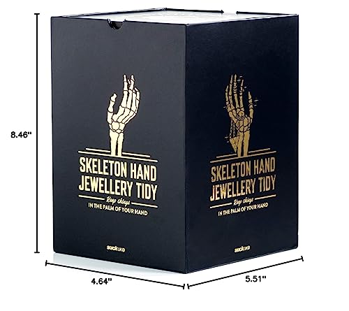 Suck UK Skeleton Hand Ring Holder & Jewelry Stand Earring Organizer & Necklace Holder For Gothic Decor Halloween Decorations & Bedroom Accessories Suck UK