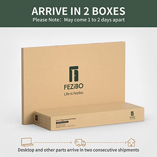 FEZIBO Triple Motor L Shaped Stadning Desk with LED Strip & Power Outrlets,63 inches Height Adjustable Stand up Corner Desk with Ergonomic Monitor FEZIBO