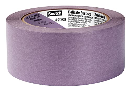 Scotch Delicate Surfaces Painters Tape, 1.88 in x 60 yd, Damage-Free Painting Prep, Protect Delicate Surfaces, UV & Sunlight Resistant, Solvent-Free Scotch