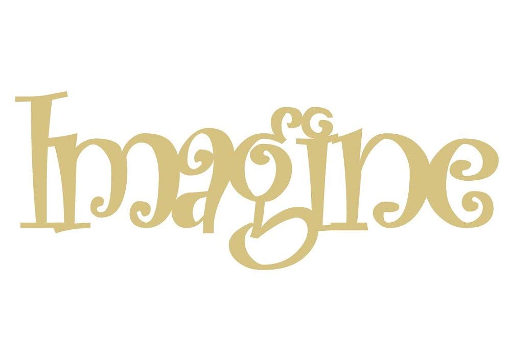Word Imagine Cutout Unfinished Wood Home Decor Everyday Door Hanger MDF Shaped Canvas Style 1 Diverse Woodworking