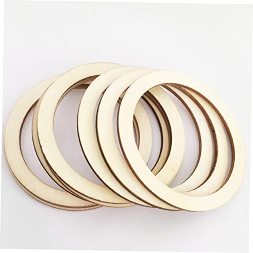 TEHAUX 100pcs Scrapbooking Embellishments Unfinished Wood Circles Wreath Frame Wood Blanks Ring Wooden Linking Rings Charms Unfinished Wood DIY Craft TEHAUX