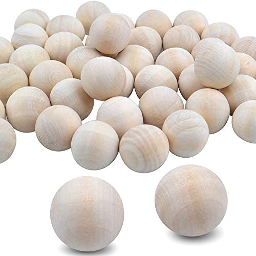 Jdesun 100 Pieces Unfinished Wooden Balls, Mini Round Craft Balls for DIY Projects, Kids Arts and Craft Supplies, 0.7 Inches Diameter. Jdesun