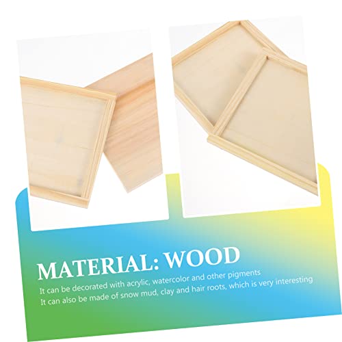 Tofficu 5pcs Blank Wooden Picture Frame Personalized Photo Frame Unfinished Wood Boards Unfinished Wood Canvas Painting Canvas Square Frame Clay Tofficu