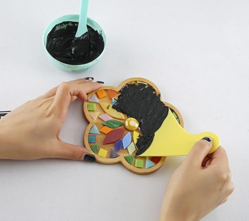 Lanyani 2 Sets of DIY Mosaic Craft Kits Mosaic Tiles Coaster Kit Make Your Own Mosaic Project Handmade Craft Set with Stained Glass Mosaic Tile Lanyani