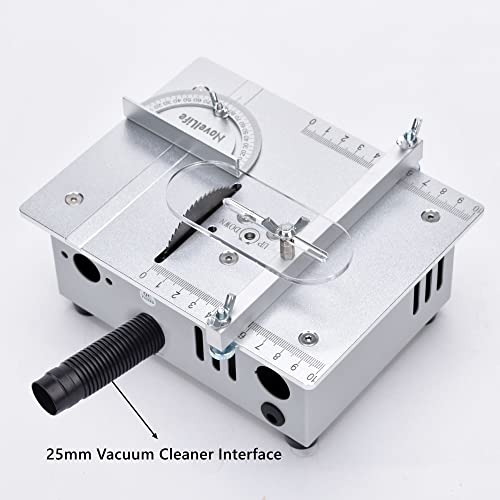 NovelLife Mini Hobby Table Saw Handmade Woodworking Bench Saw DIY Model Crafts Cutting Tool with Adjustable Power Supply 63mm HSS Circular Saw Blade NovelLife